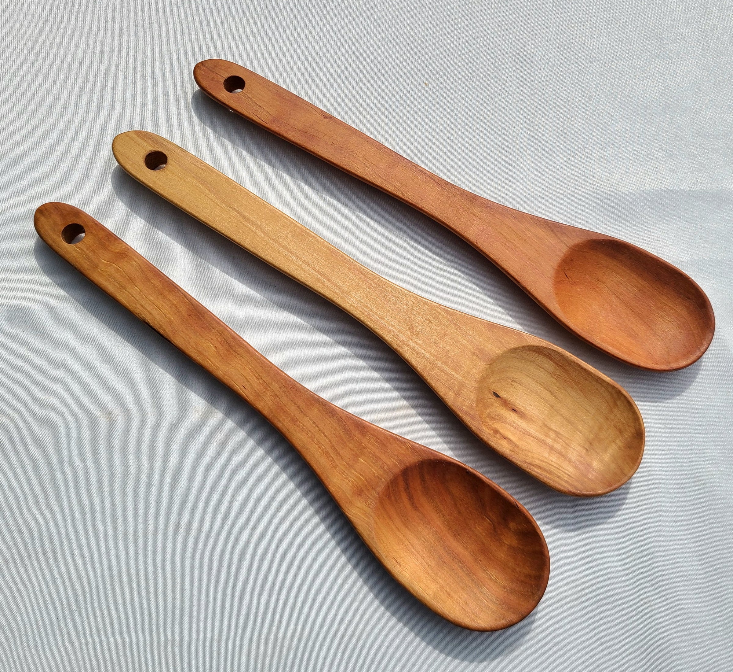 3 Pieces Wooden Honey Sticks Mixing Spoon Cutlery Juice Tea Spoons Kitchen