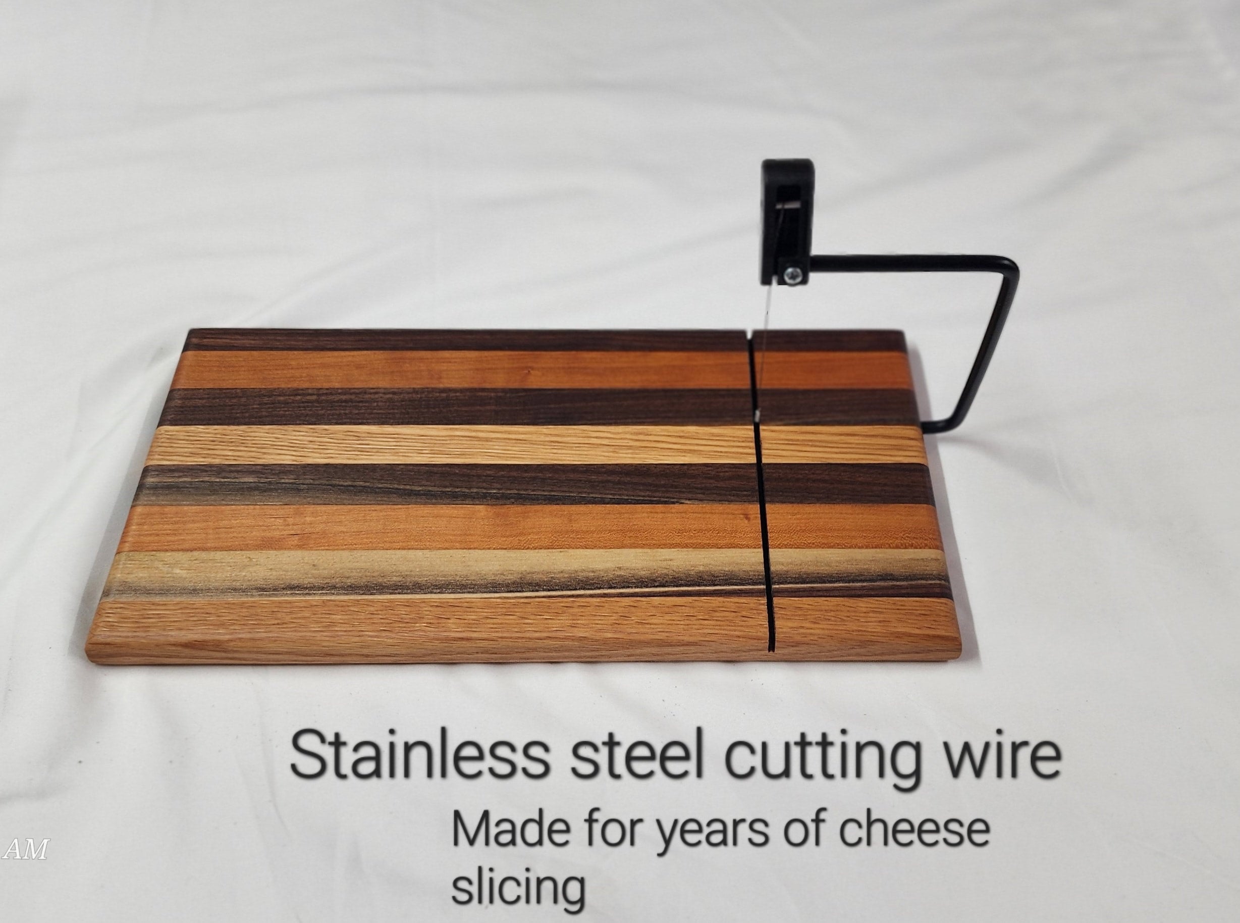Solid Black Walnut Large Wire Cheese Slicing Board Cheese Slicer