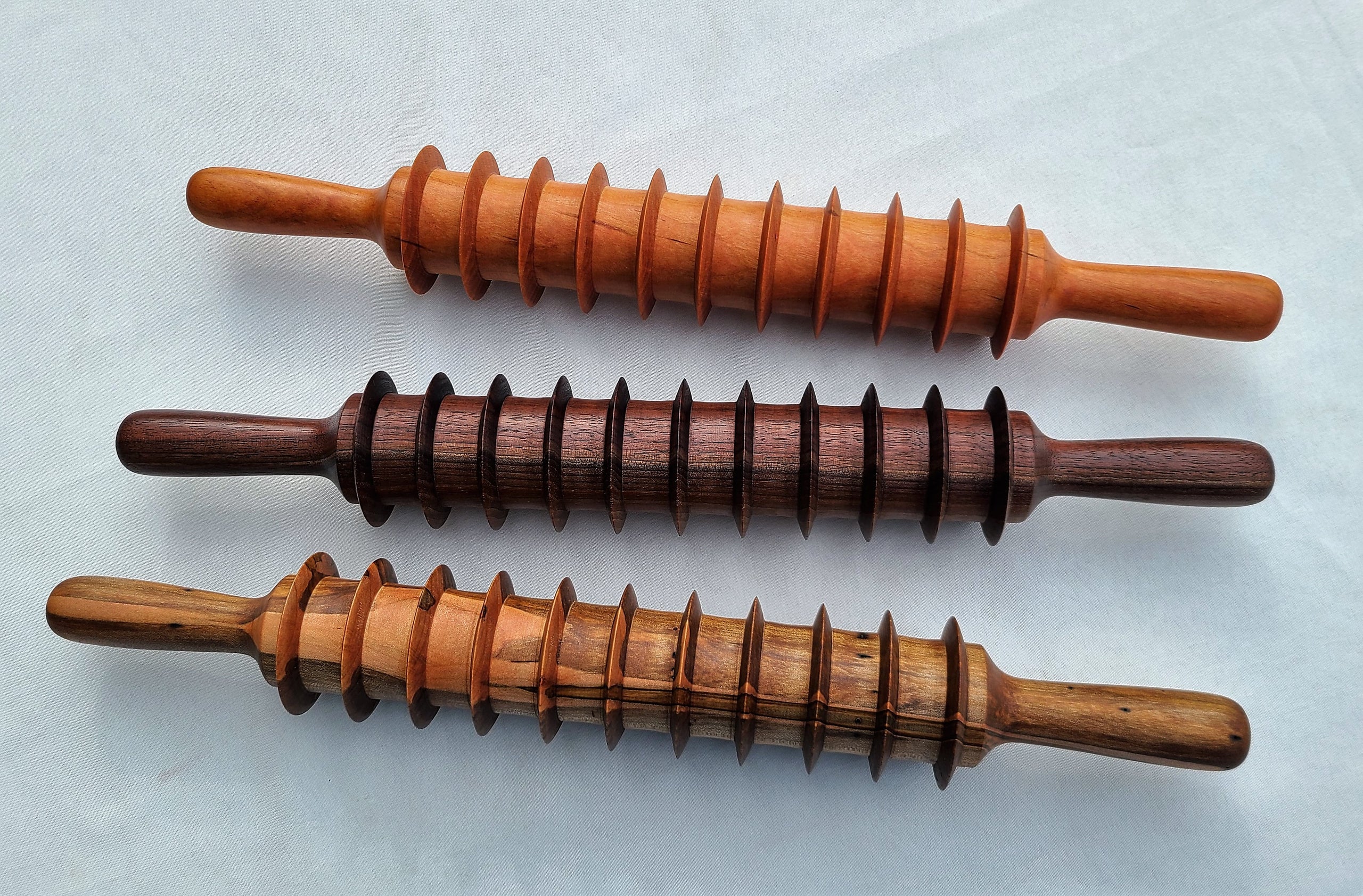 Dumpling Cutter Pasta Cutting Rolling Pin in Your Choice Of Ambrosia Maple Cherry or Black Walnut Smoky Mountain Bow Knife